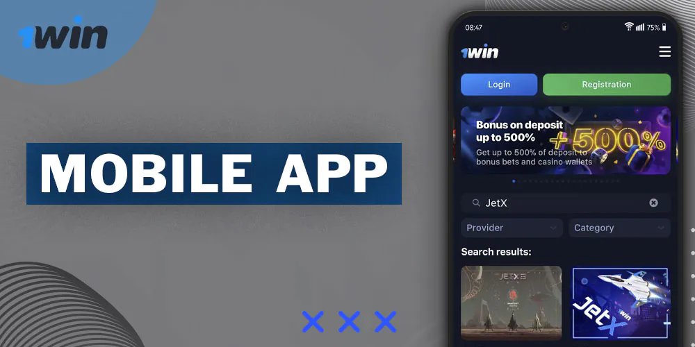 Play JetX in the 1Win smartphone application.