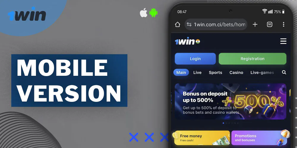 The portable version of the 1Win website is accessible on Android and iOS devices.